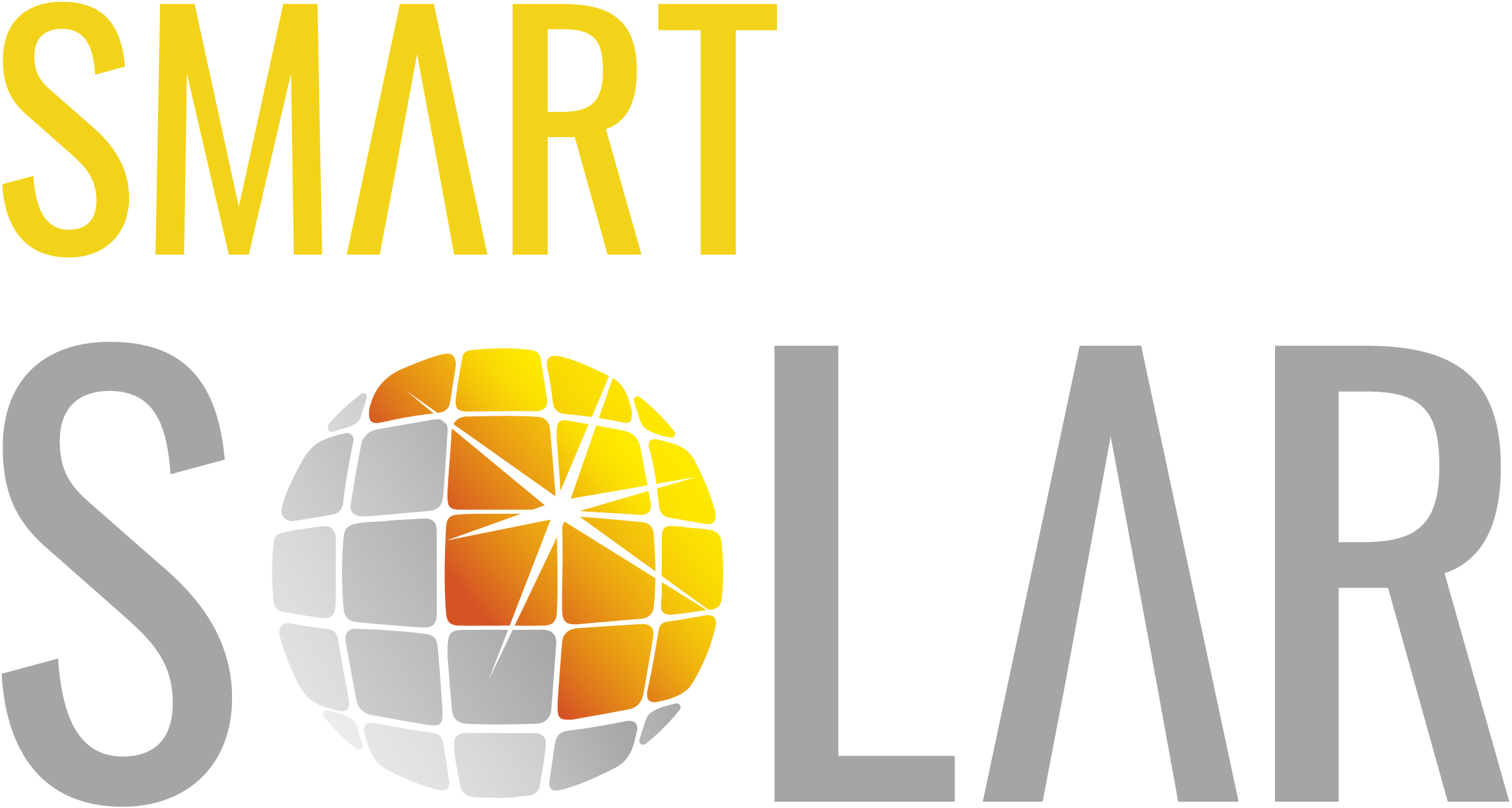 Smart Solar Logo, Gelb, Grau und Orange. Icon